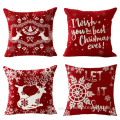 Kissenbezug Nordic Linen Elk Snowflake Christmas Series